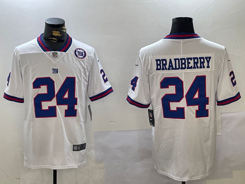 Men New York Giants #24 Bradberry White 2024 Nike Vapor Limited NFL Jersey style 3->new york giants->NFL Jersey